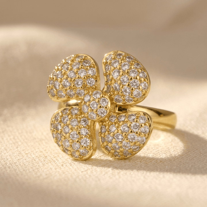 Elegant Gold Plated Encrusted Ring