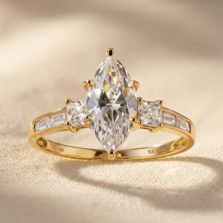 Elegant Marquise Cubic Zirconia Wedding Ring