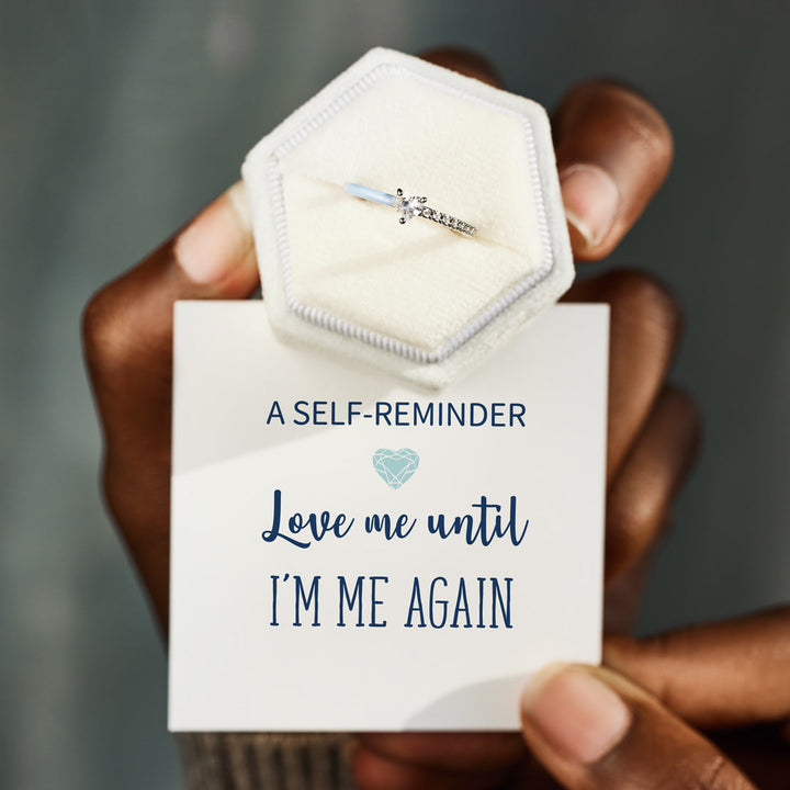 Timeless Heart-Cut Half Enamel Ring